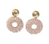 Pendientes Colgantes Beige para Mujer, con Cuentas De Mijo, Estilo Bohemio, para Vacaciones En La Playa, Hechos A Mano, para Fiestas y Playa.