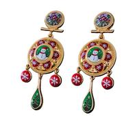 Pendientes colgantes bohemios de que exhiben trabajos en metal ornamentados y detalles de sonido caprichosos Adornos únicos para las orejas Accesorios de inspiración cultural
