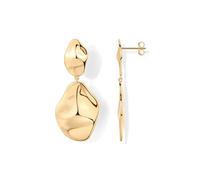 Pendientes colgantes chapados en oro de 14 quilates para mujer, ligeros, martillados, joyería de gota, Medio, Metal, Gema