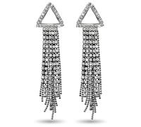 Pendientes Colgantes con Borlas, Kucheed Pendientes Colgantes con Diamantes de Imitación, Joyas Largas de Ooro con Diamantes Simulados, Pendientes de Estrella Triangular con Círculos Brillantes (A4)