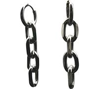 Pendientes colgantes con cadena de eslabones de acero inoxidable pendientes colgantes minimalistas con cadena de clip larga para mujeres niñas, plata,
