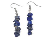 Pendientes colgantes con cuentas largas de grava y gancho, joyería de piedras preciosas de cristal de lapislázuli para mujeres, niñas y esposas.