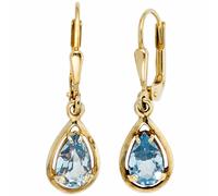 Pendientes Colgantes con Espinela Azul Claro Gota Oro 333 Oro Amarillo Nuevo