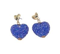 Pendientes Colgantes con Forma De Corazón y Cuentas Hechos A Mano, Estilo Bohemio, Modernos y Bonitos, para Verano, para Mujeres y Niñas, Color Azul.