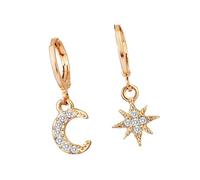 Pendientes colgantes con forma de estrella y de circonita cúbica, aros ligeros a prueba de alergias para mujeres, joyería de fiesta nocturna, pendientes de y estrella de oro, aros de y
