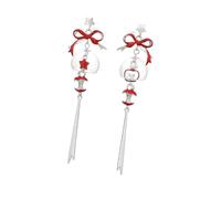 Pendientes colgantes con forma de fruta de oro y plata de con borlas largas Pendientes versátiles para día a día Charm Pendientes versátiles para día a día