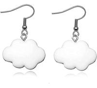 Pendientes colgantes con nubes hechos a mano para mujeres y niñas, simples joyas con pendientes de resina convenientes