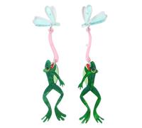 Pendientes colgantes creativos de rana acrílica para mujer, ligeros, lindos, de verano, verde, animales, comiendo insectos, declaración de insectos, aretes colgantes exagerados, divertidos y