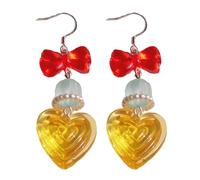 Pendientes colgantes de acrílico con temperamento, aretes colgantes simples con lazo, joyería de moda, aretes de aro pequeños Y2K, Acrílico