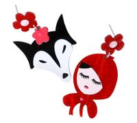 Pendientes Colgantes de Acrílico y Metal Diseño Caperucita Roja