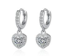 Pendientes colgantes de amor llenos de diamantes, hebillas de orejas de lujo ligeras de cobre, dulces y avanzadas, viento ligero y maduro, desplazamiento de citas, regalos y viento dulce y fresco