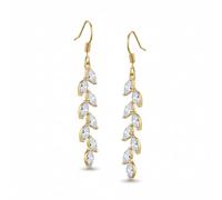Pendientes colgantes de boda de cristal marquesa para novias y damas de honor, aretes largos para novia y baile de graduación, One Size, Latón Metal, Circonita cúbica