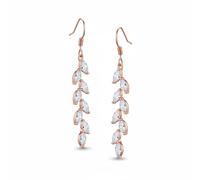 Pendientes colgantes de boda de cristal marquesa para novias y damas de honor, aretes largos para novia y baile de graduación, One Size, Latón Metal, Circonita cúbica