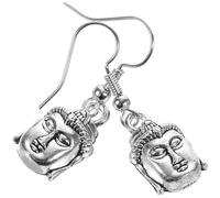 Pendientes colgantes de Buda de plata antigua, joyería ligera de aleación para mujeres, festivales, bodas, eventos religiosos