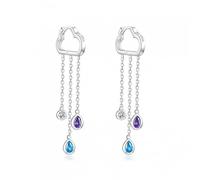 Pendientes colgantes de cadena larga para mujeres nubes y zirconia lluviosa joyas de orejas colgantes