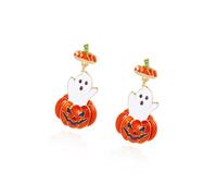 Pendientes colgantes de calabaza asimétricos festivos, cómodos accesorios de vacaciones, perfectos para reuniones de Halloween, pequeños aretes de fiesta, One Size, como se describe, como se describe
