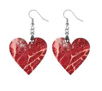 Pendientes colgantes de carne cruda para mujer, diseño de carne de res, Star, Madera, Sin piedra preciosa