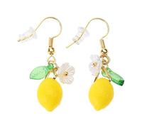Pendientes colgantes de cítricos simples para las orejas, modernos anillos colgantes para las orejas, joyería de moda de limón para mujer, aretes de aleación