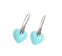Pendientes Colgantes De Corazón con Piedras Preciosas Turquesas para Mujer, Adolescentes, con Forma De Corazón, Modernos Y Bonitos, Joyería Llamativa para Bodas Y Fiestas.
