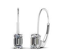 Pendientes colgantes de corte esmeralda, joyería fina para fiesta, boda, aretes de gota para mujer