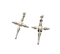 Pendientes colgantes de cruz de estilo barroco para mujer, joyería de imitación de perlas reales, accesorio de moda decorativo para uso diario, eventos de fiesta y ocasiones informales de estilo