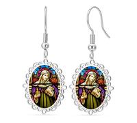 Pendientes colgantes de cruz de Santa Brígida, diosa, Santa Bridget, colgante de cruz celta irlandesa, amuleto de protección cristiana, joyería religiosa, regalo para mujer, Adjustable, Acero