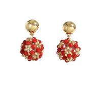 Pendientes Colgantes De Cuentas Rojas Bohemias, Modernos y Bonitos, Hechos A Mano, con Cuentas De Semillas, para Verano, Vacaciones y Playa, Joyería De Abalorios para Fiestas.