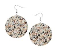 Pendientes colgantes de cuero, aretes de aro con estampado de huesos y patas para mujeres y niñas, accesorio perfecto para fiestas de disfraces