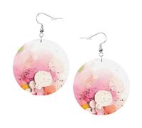 Pendientes colgantes de cuero, aretes de aro impresos de papel de fragmento de color para mujeres y niñas, accesorio perfecto para fiestas de disfraces