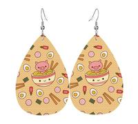 Pendientes colgantes de cuero con estampado de caballo Cowboy Ride para mujer, aretes ligeros de lágrima a la moda, talla única, Cuero