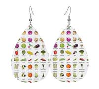 Pendientes colgantes de cuero con estampado de flores dibujados a mano, aretes ligeros de lágrima para fiestas, día de San Valentín, talla única, Cuero