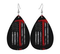 Pendientes colgantes de cuero con estampado pastel de mármol terrazo para mujer, aretes ligeros de lágrima a la moda, talla única, Cuero