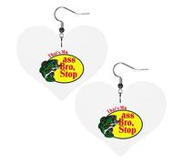 Pendientes colgantes de cuero That's My Ass Bro Stop Fishing para mujer, colgante de corazón con gancho, regalos para niña adulta