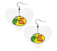 Pendientes colgantes de cuero That's My Ass Bro Stop Fishing para mujer, colgante de corazón con gancho, regalos para niña adulta