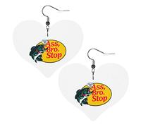 Pendientes colgantes de cuero That's My Ass Bro Stop Fishing para mujer, colgante de corazón con gancho, regalos para niña adulta