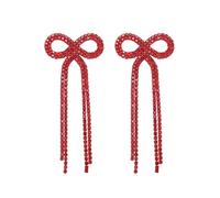 Pendientes colgantes de diamantes de imitación para mujer, aretes colgantes de plata brillante para niñas, aretes largos de araña con borla, aretes ligeros de circonita cúbica (KE001S-W), Grande