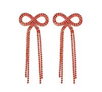Pendientes colgantes de diamantes de imitación para mujer, aretes colgantes de plata brillante para niñas, aretes largos de araña con borla, aretes ligeros de circonita cúbica (KE001S-W), Grande