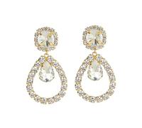 Pendientes colgantes de diamantes de imitación para mujer, aretes colgantes de plata brillante para niñas, aretes largos de araña con borla, aretes ligeros de circonita cúbica (KE001S-W), Grande