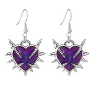 Pendientes colgantes de espina gótica, aretes de gota de corazón de cristal vintage, estilo punk, aretes victorianos Y2K, estéticos, hip-hop, Halloween, misterio, bruja, joyería, L, Acero aleado, Sin