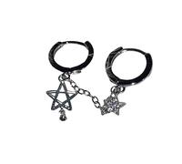Pendientes colgantes de estrella con hebillas para las orejas, elegantes aretes colgantes de aleación con textura de joyería adecuados para regalo amante de la moda con doble agujero