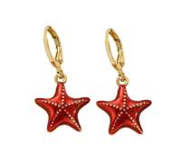 Pendientes colgantes de estrellas de mar, hebillas para orejas de fiesta, joyería de, textura de cobre, adecuado para mujeres y adolescentes, regalo hecho a mano, gotas de estrellas de mar