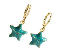 Pendientes colgantes de estrellas de mar, hebillas para orejas de fiesta, joyería de, textura de cobre, adecuado para mujeres y adolescentes, regalo hecho a mano, gotas de estrellas de mar