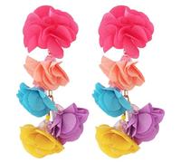 Pendientes Colgantes De Flores Elegantes Flores Hechas A Mano Adorno Bohemio Exagerado Floral Para Mujeres Y Niñas Joyería Para Atuendo De Citas