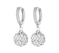 Pendientes colgantes de gota de plata con cierre de palanca, aretes redondos, joyería para mujeres y niñas, aretes de gota de piedra, talla única, Metal, Sin piedra preciosa