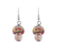 Pendientes colgantes de hongos hechos a mano para mujer, hipoalergénicos, bonitos dijes de arcilla de resina con diseño de bosque, colgantes de gancho, aretes creativos para fiestas de Navidad, S