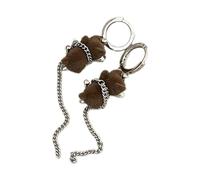 Pendientes Colgantes De Inspiración Vintage Clips Para Las Orejas Oso Flocado Simulado Pendientes Colgantes Estilo Vintage Para Uso Diario Anillos Animales Flocados