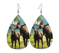 Pendientes colgantes de lágrima con diseño de oso de ciervo, alce, elegante, para mujer, joyería de moda para San Valentín