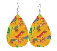 Pendientes colgantes de lágrima con diseño de sombrero de cactus y chile, elegantes para mujer, joyería de moda para San Valentín