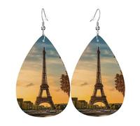 Pendientes colgantes de lágrima con diseño de Torre Eiffel de París para mujer, joyería de moda, festival, uso diario