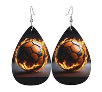 Pendientes colgantes de lágrima con estampado de balón de fútbol, elegantes para mujer, joyería de moda para San Valentín